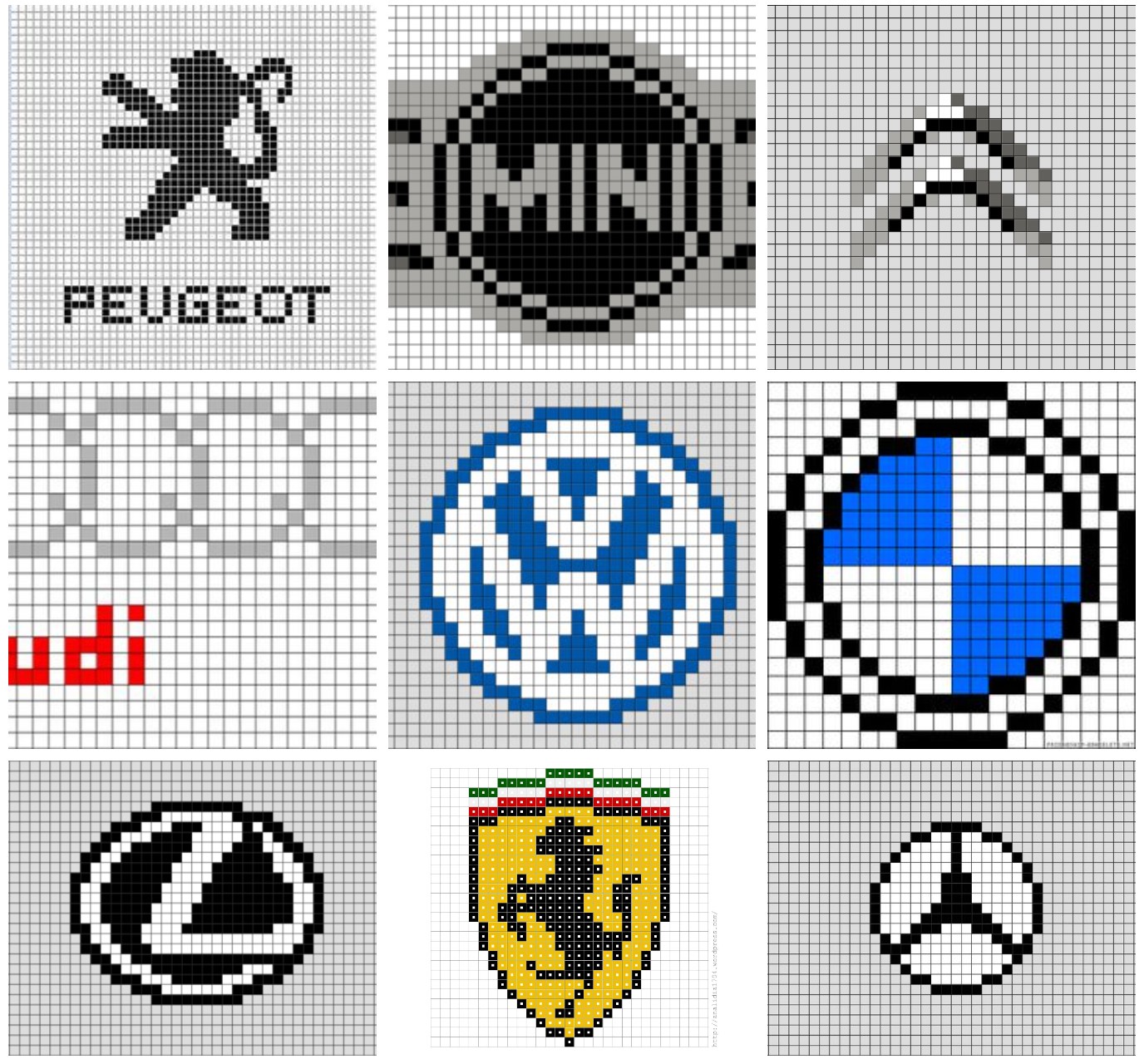 Logo voiture pixel art